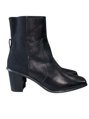Andre Assous Venice Boot Lizard Embossed Block Heel Zip Boots